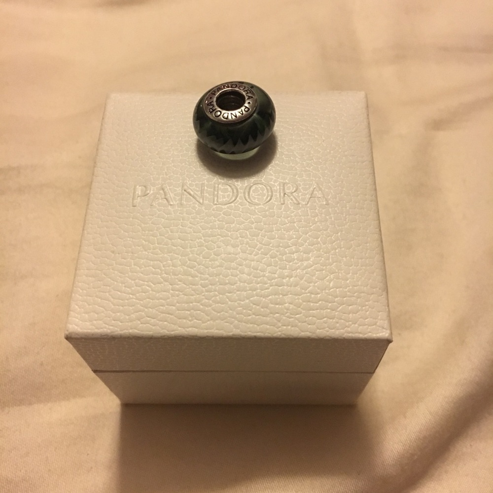 Pandora Black and White Glass Bead